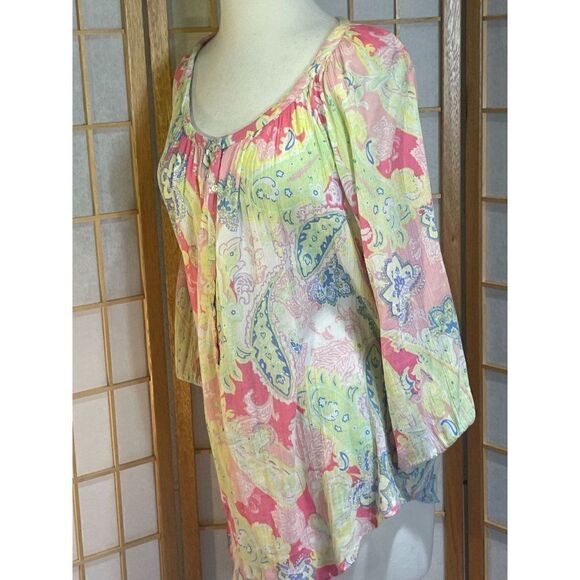 American Living Med Tropical Blouse - Picture 12 of 14